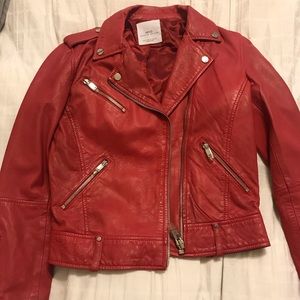 Mango leather biker jacket
